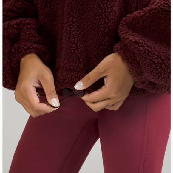 Lululemon Cinchable Fleece Zip-Up Size 8 maroon burgundy - Picture 5 of 7
